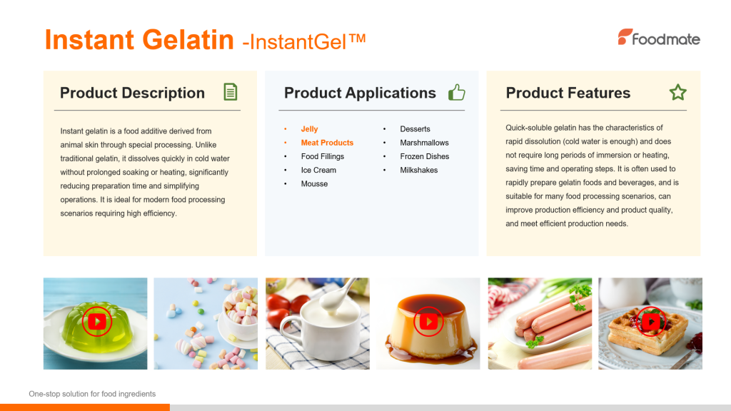 Instant gelatin product
