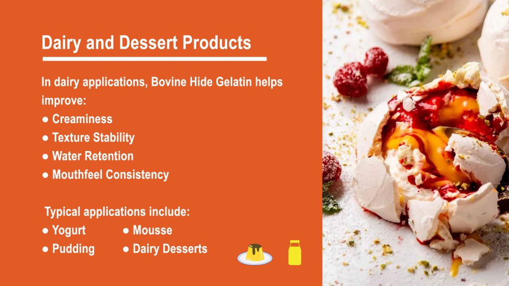 Dairy and Dessert Products applications